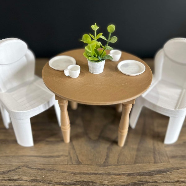 Barbie Doll House Furniture, Dining Room Set in White