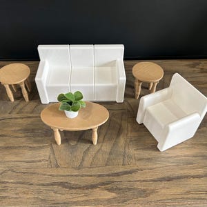 Fashion Doll House Furniture, Living Room Set in White to fit up to 11&quot; Dolls