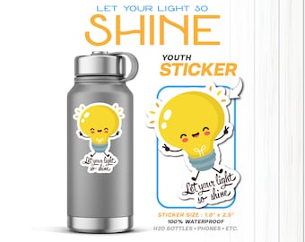 40 Stickers | Let your Light so Shine | LDS Youth Theme Stickers | Bible & Book of Mormon | Water Bottle Sticker | Primary | CTR | Sunbeam