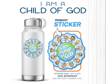 40 Stickers | I am a Child of God | LDS Youth Theme Stickers | Bible & Book of Mormon | Water Bottle Sticker | Primary | CTR | Sunbeam
