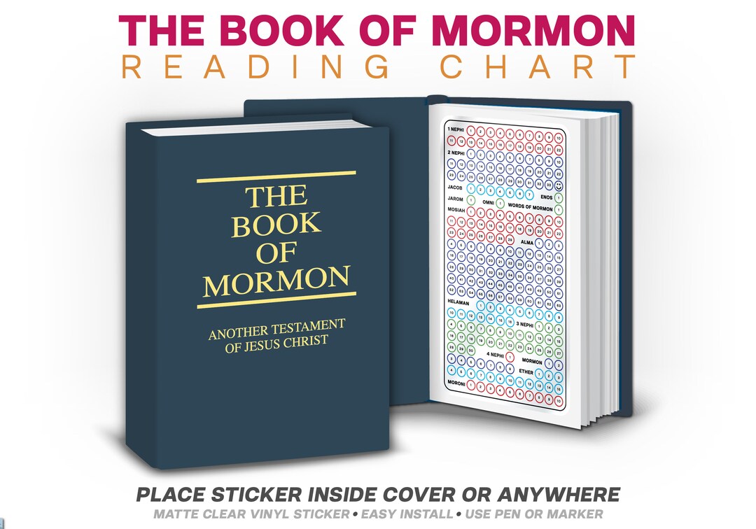 Book Of Mormon Reading Charts 50 Stickers Bookmark LDS Youth I am a ...