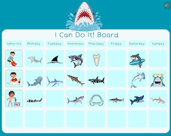 Bilingual Positive Reinforcement Token Board (Shark Edition): Fostering Autonomy & Growth