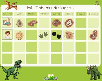 Bilingual Positive Reinforcement Token Board (Dinosaurs Edition): Fostering Autonomy & Growth