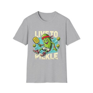 Live to Pickle Unisex Softstyle T-Shirt, Fun Pickle Graphic Tee, Pickleball Gift, Sports Enthusiast Shirt, Summer Casual Wear, Funny Tee for