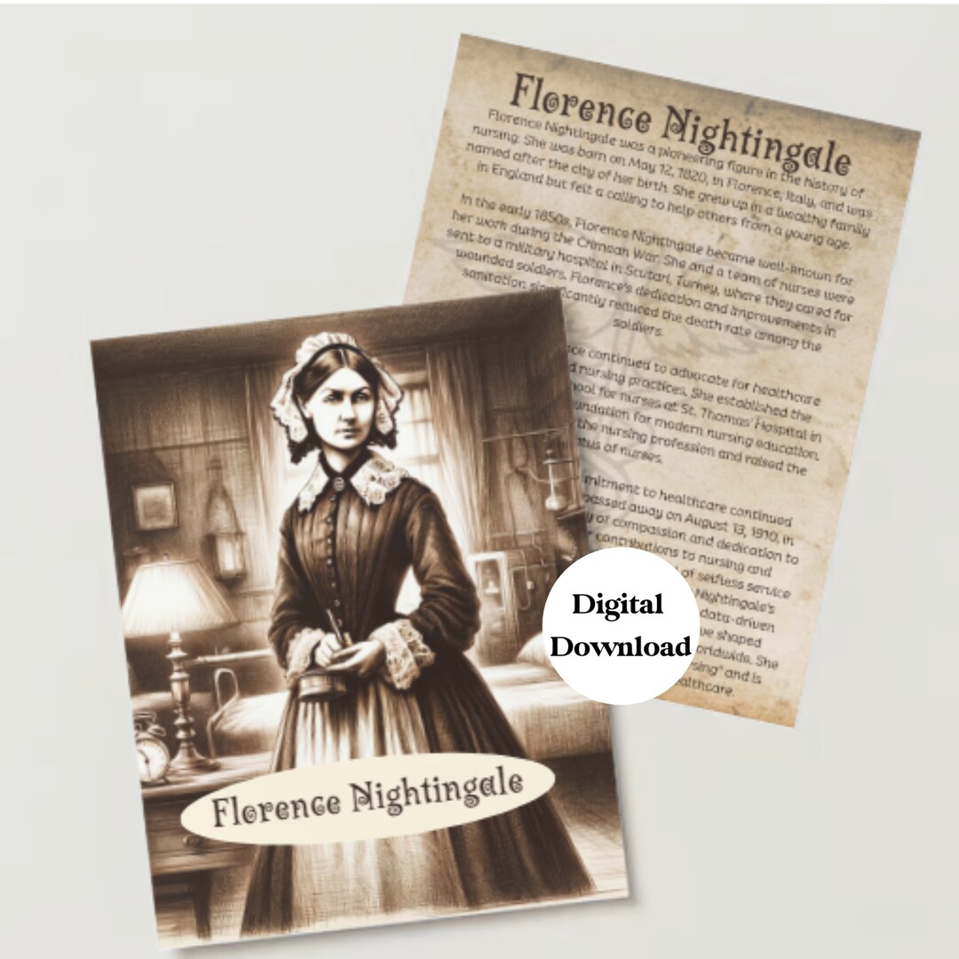 Florence Nightingale Printable, Digital Download, Florence Nightingale ...