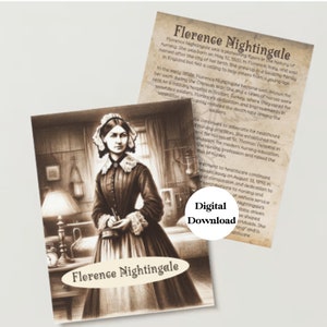 Florence Nightingale Printable, Digital Download, Florence Nightingale Women in Science, Medical, History