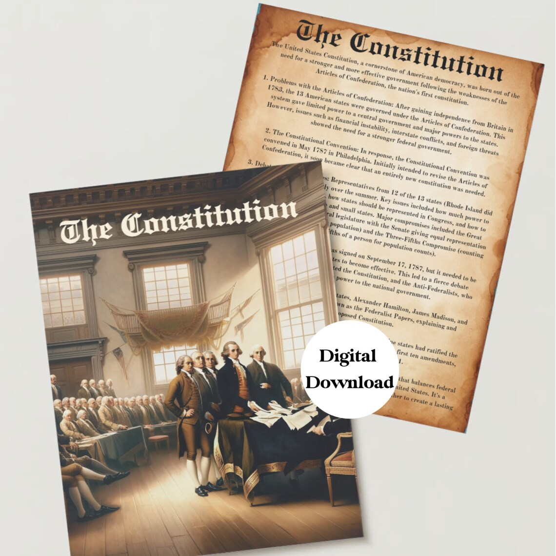 The US Constitution Printable, Digital Download, the Constitution ...
