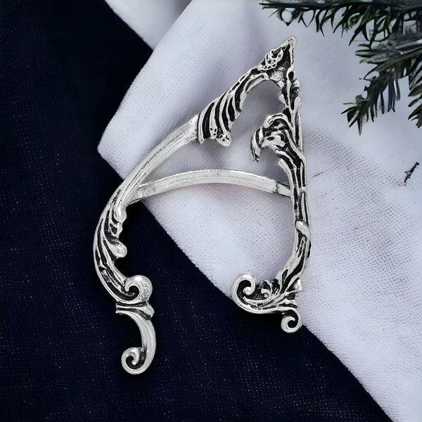 Silver Elven Ear Cuff, Fantasy Elf Cuffs, Elven Charm Gifts, Silver Gothic Jewellery, Elf Ears, Handmade Elf Jewellery For Her, Gift For Her