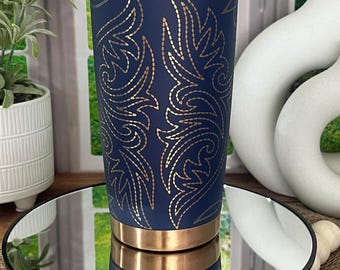 20 oz 20oz Boot Stitch Western Tumbler Customized Laser Engraved