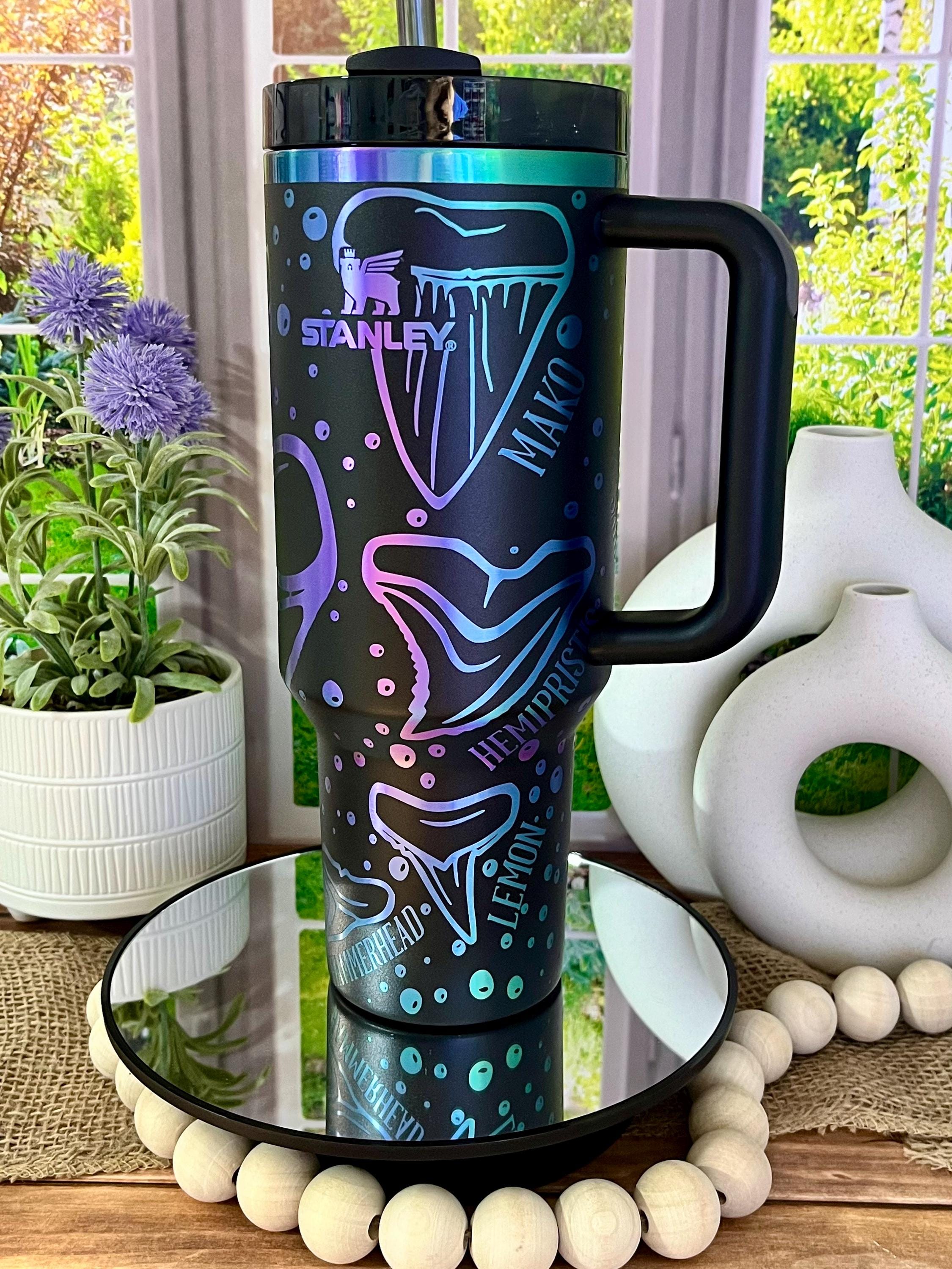 40 Oz Shark Tooth Fossil 40oz Tumbler Laser Engraved Stainless