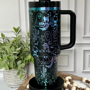 40 oz Tumbler Halloween Ghosts Doodles Customized Laser Engraved
