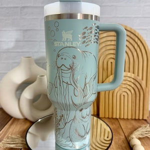 40 oz Manatee Manatees Tumbler Customized Laser Engraved