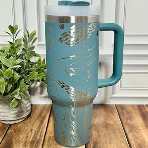 40 oz Dolphins Dolphin Ocean Life Tumbler Customized Laser Engraved