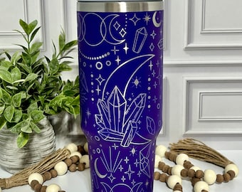 40oz 40 oz Tumbler Crystals Crystal Handle Straw Customized Laser Engraved