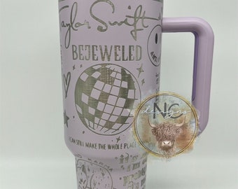 40 oz Laser Engraved Tumbler  TS Swiftie Eras Tumbler with Handle Straw Lid Travel Cup Travel Mug 40 oz Tumbler