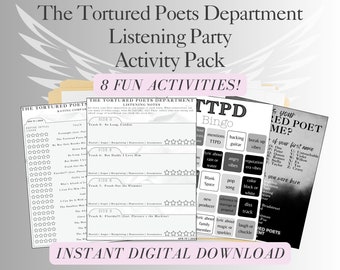 TTPD Listening Party |Activities |Instant Download |Printable |Taylor Swift|Craft|TTPD Games|Tortured Poets Department| TTPD Listening Notes