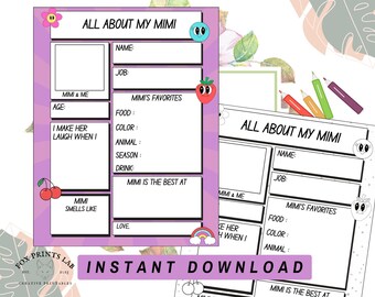 Mother's Day Mimi Printable Instant Download - Etsy