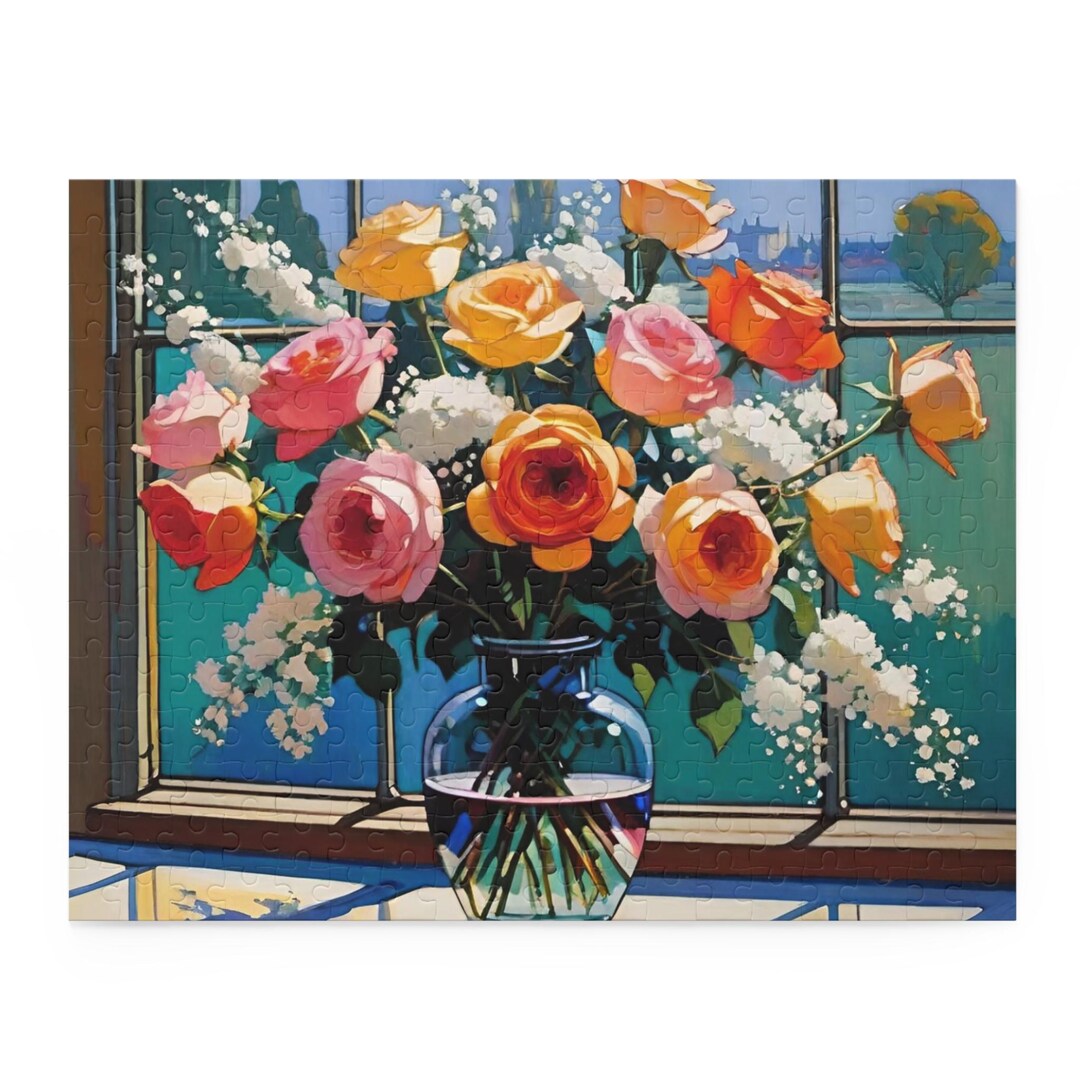 Vase pour fleurs, vase en bois pour bouquet de fleurs, puzzle en bois
