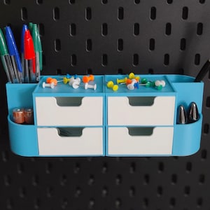 Small Drawers with Side and Top Storage / Storage Container / Compatible with IKEA SKADIS / Stackable