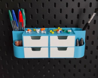 Cajonera pequeña con almacenamiento lateral y superior / Contenedor de almacenamiento / Compatible con IKEA SKADIS / Apilable
