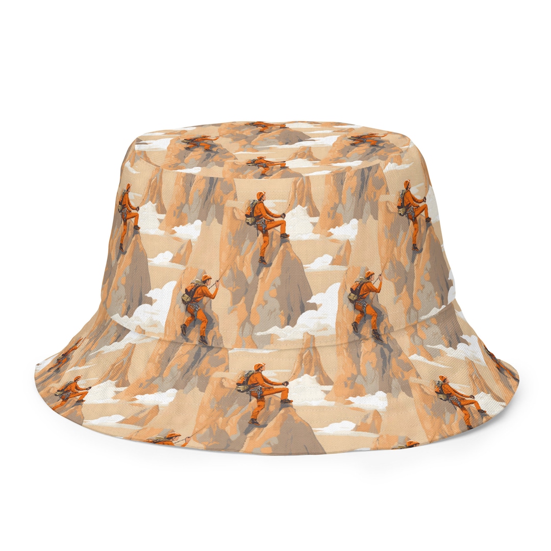 Mountain Climber Reversible Bucket Hat Etsy