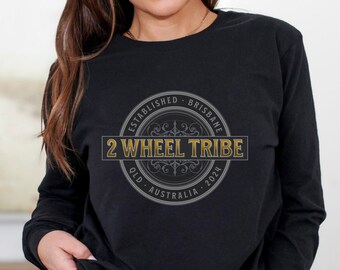 2 WHEEL TRIBE Long Sleeve Tee in Black