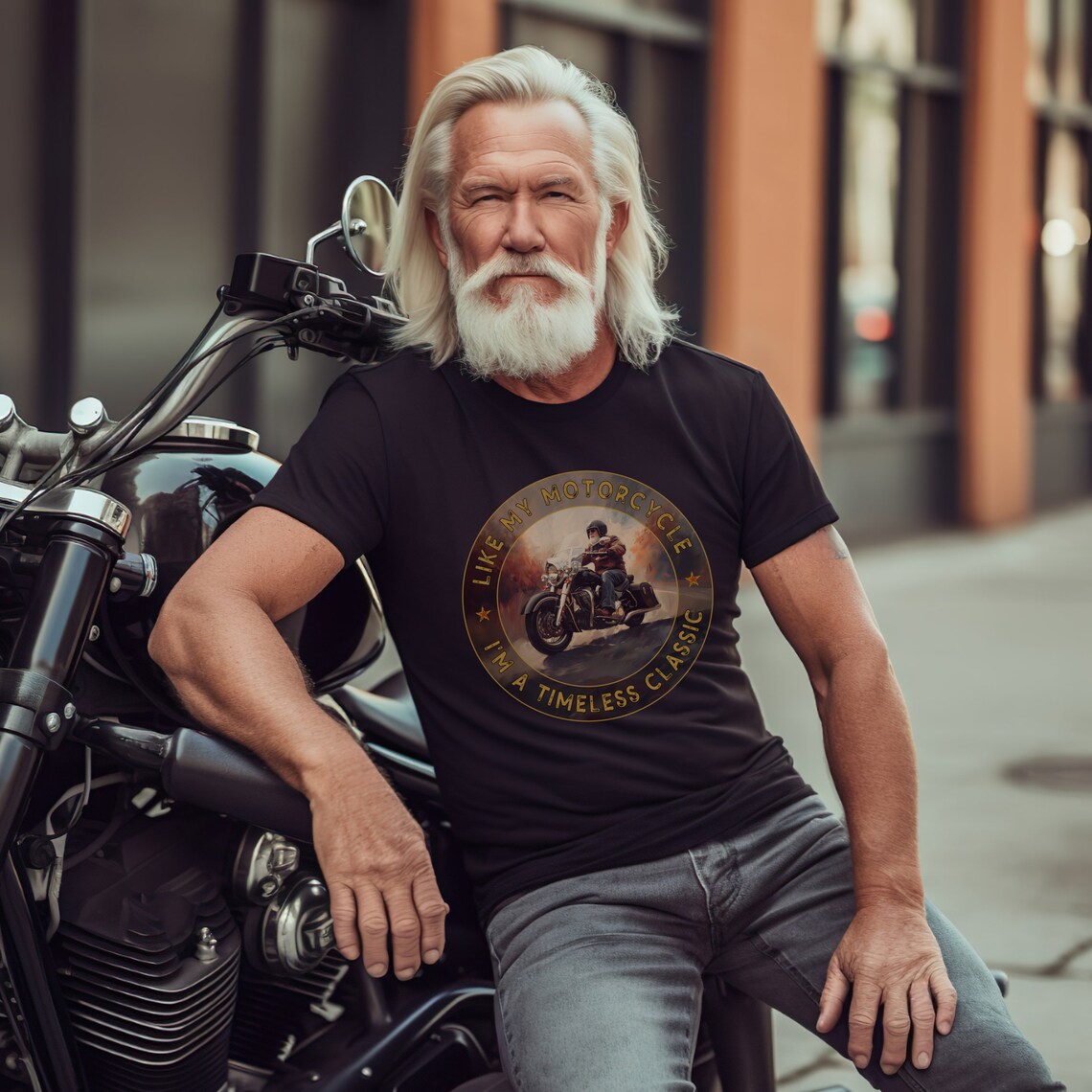 T-Shirt 46 Ans Anniversaire Papa Motard - Vintage 1979 Moto Biker - Cadeau Idéal Pour Motards