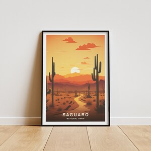 Saguaro National Park, National Park Print,Travel Poster, Wall Art, Home Decor, National Park Gift, Saguaro Poster