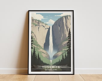 Yosemite Falls National Park Poster: Travel Wall Art