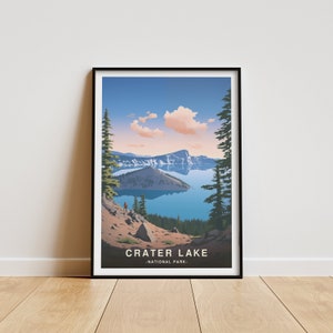 Crater Lake National Park, National Park Print, Travel Poster, Wall Art, Home Decor, National Park Gift, Crater Lake Poster