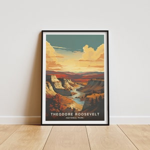 Theodore Roosevelt National Park, Travel Print,Travel Poster, Wall Art, Home Decor, National Park Gift, Theodore Roosevelt Poster