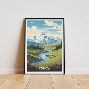 Denali National Park, National Park Print, Travel Poster, Wall Art, Home Decor, National Park Gift, Denali Poster