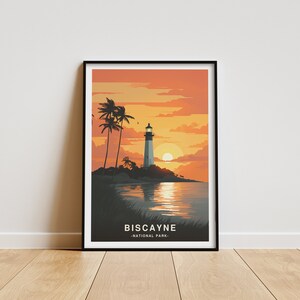 Biscayne National Park, National Park Print, Travel Poster, Wall Art, Home Decor, National Park Gift, Biscayne Poster