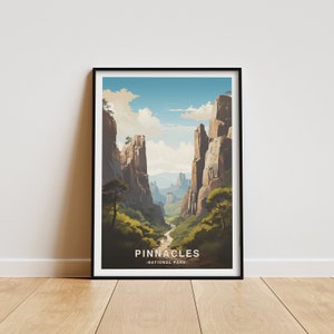 Parc national des Pinnacles, impression parc national, affiche de voyage, art mural, décoration d'intérieur, cadeau parc national, affiche des Pinnacles