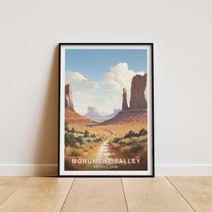 Monument Valley National Park, National Park Print,Travel Poster, Wall Art, Home Decor, National Park Gift, Monument Valley Poster
