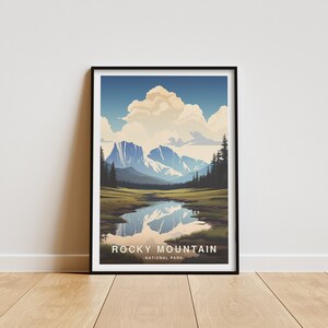 Rocky Mountain National Park, National Park Print,Travel Poster, Wall Art, Home Decor, National Park Gift, Rocky Mountain Poster