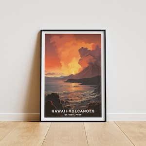 Hawaii Volcanoes National Park, National Park Print,Travel Poster, Wall Art, Home Decor, Gift, Hawaii Volcanoes Poster