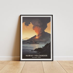 Hawaii Volcanoes National Park, National Park Print,Travel Poster, Wall Art, Home Decor, National Park Gift, Hawaii Volcanoes Poster