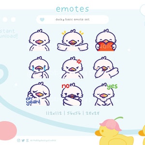9 Cute Duck Emotes Pack for Twitch & Discord, Duck Emotes, Cute Emotes, Twitch Emotes, Premade Emotes
