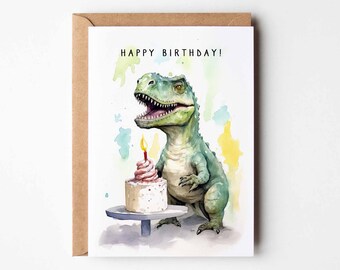 Funny Dinosaur Greetings Card,  Angry T-Rex Birthday Card, Comedy Greetings Cards, Card for Friend, Greetings Card, Illustrated Card