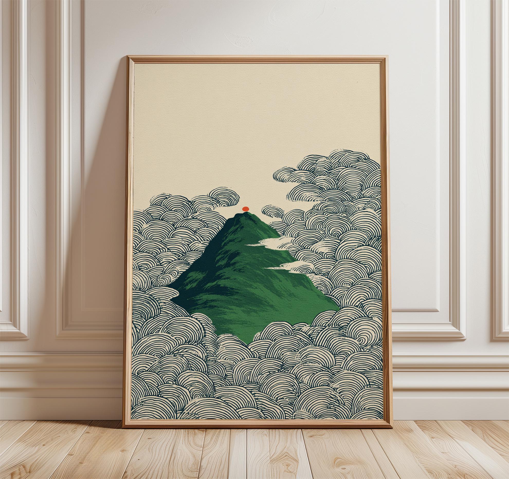 ポスター　コルビジェ　ペリアン　ACTUS IDEE アート　ポストモダン Japanese Mountain Poster, Minimalist Art Print, Retro Style Wall