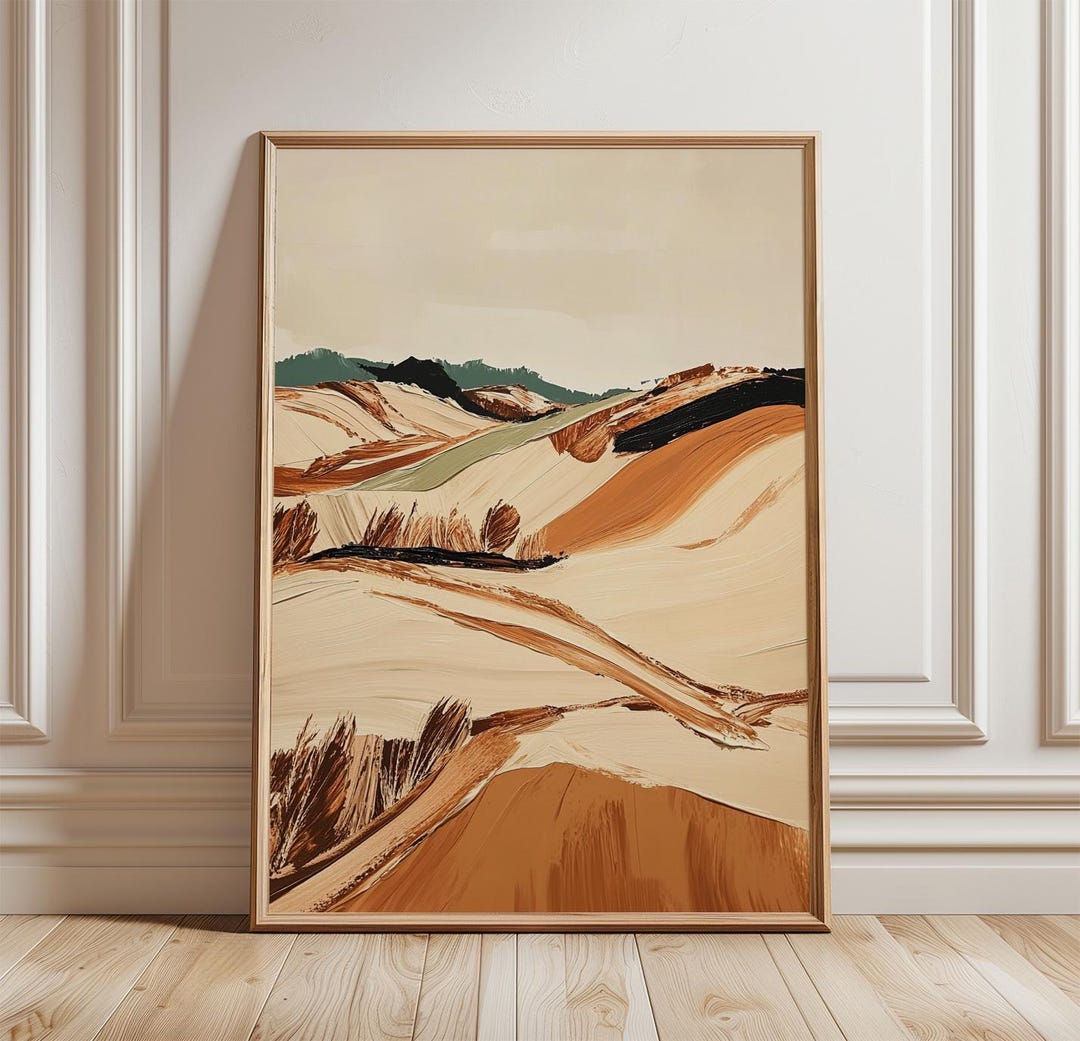 Abstract Landscape Poster | Countryside Fields Wall Art | Modern Rural ...