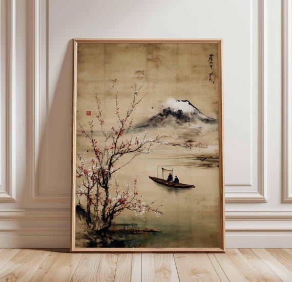 写真・グラフィック Japanese Art Photography Vintage Japanese Landscape Poster, Mount Fuji Wall Art Print