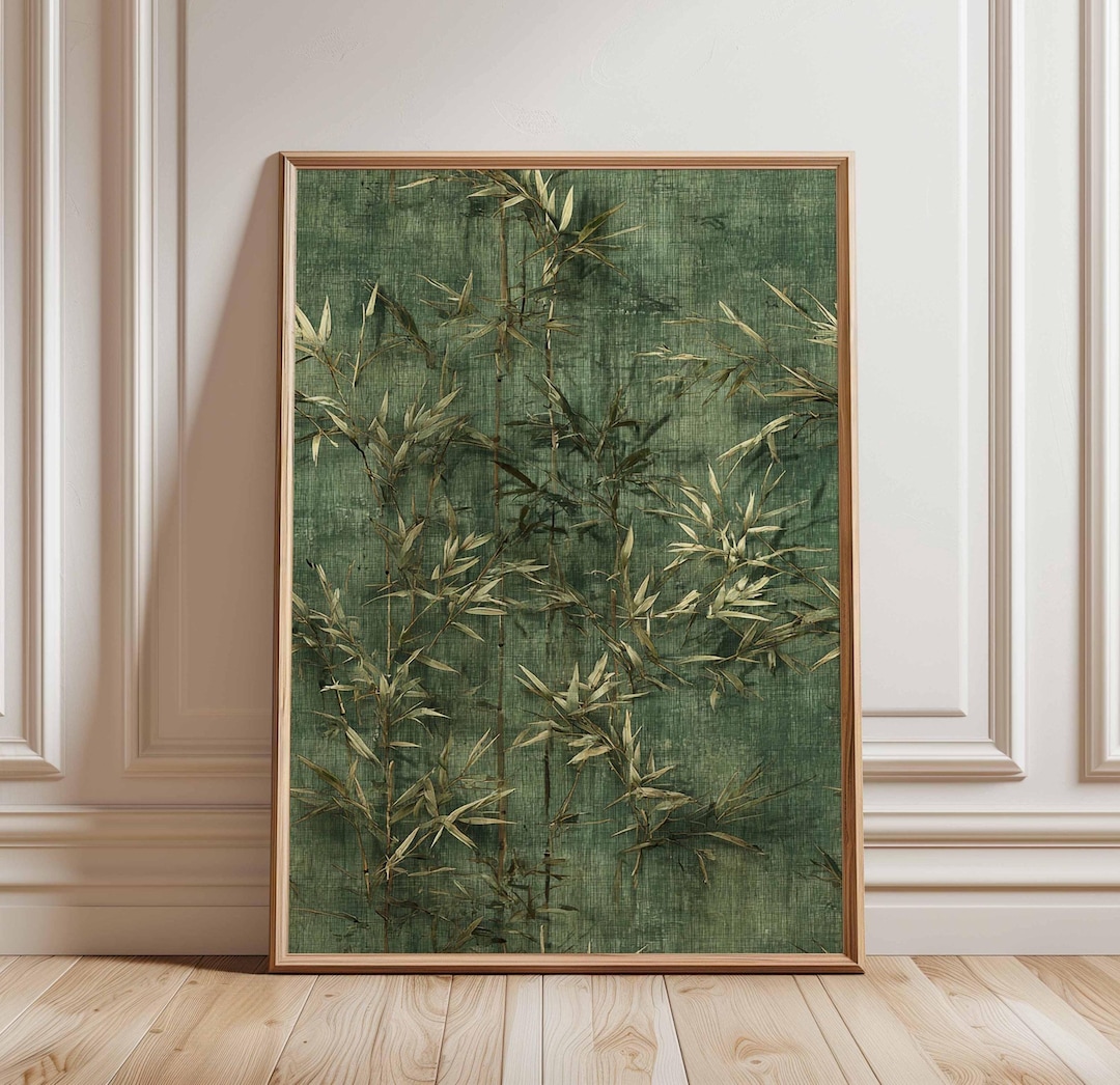 Bamboo Wall Art Print, Japanese Botanical Poster, Zen Nature Greenery