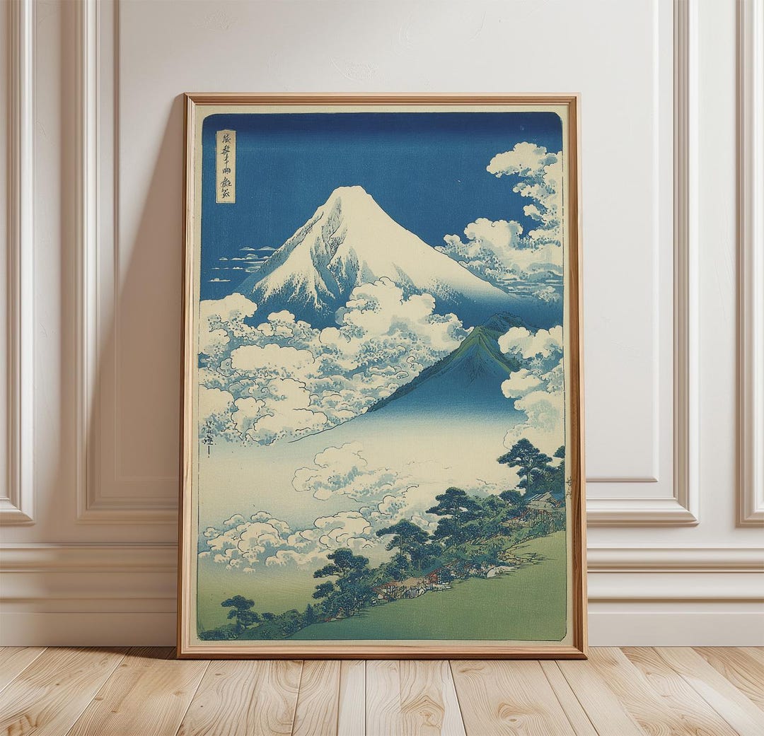 Mount Fuji Poster | Japanese Landscape Wall Art | Vintage Style Print ...