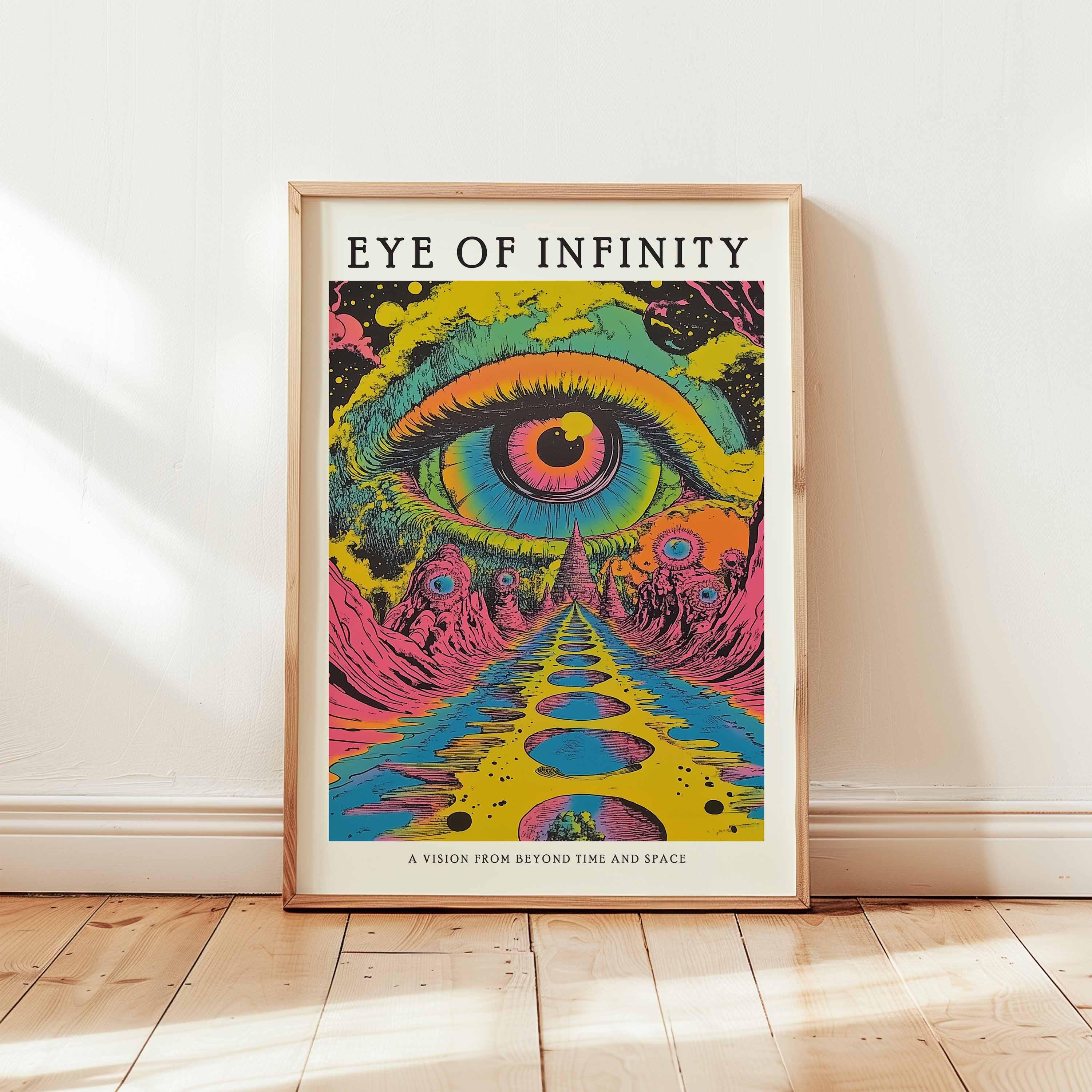 サイケデリック　ポスター　EYE Psychedelic Eye Wall Art Print, Trippy Retro Sci-fi Poster Design