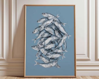 Pop Art Fish Poster, Colorful Ocean Wall Art, Funky Fish Print, Vibrant Coastal Decor, Retro Sea Life Illustration, Bright Animal Artwork