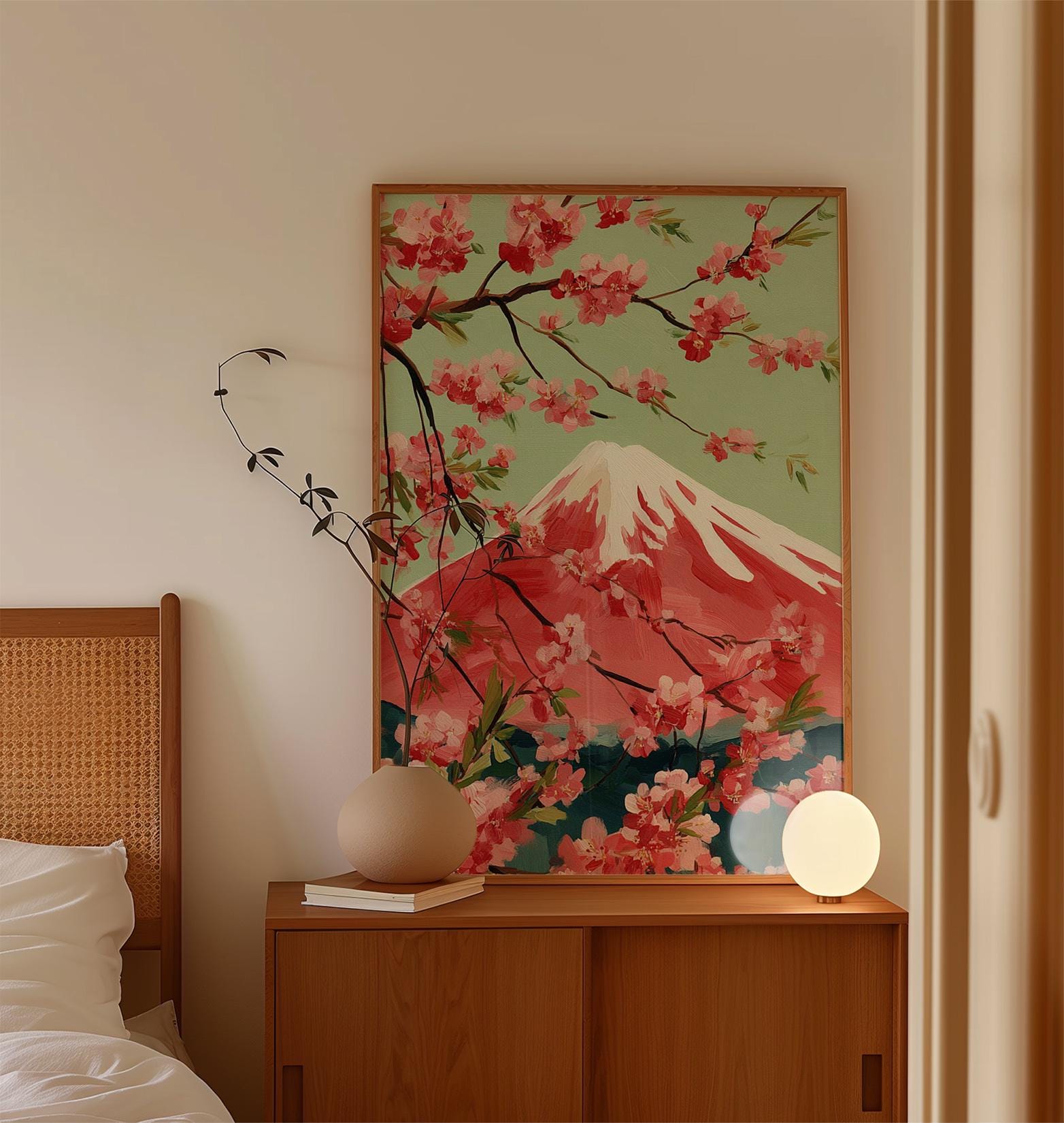 Mount Fuji Cherry Blossom Poster Print | Japanese Landscape Wall Art ...