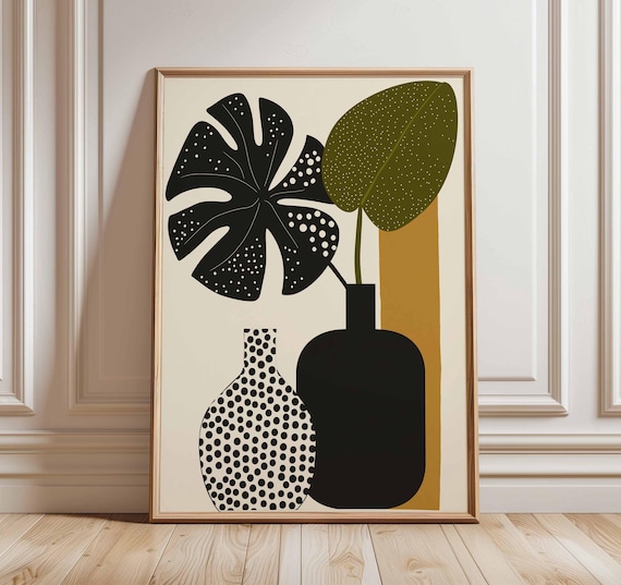ceramic arts studio 壁掛け 50's ミッドセンチュリー Mid-century Modern Plant Art, Botanical Scandinavian Wall Decor