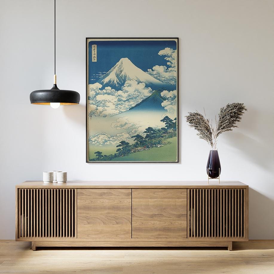 Mount Fuji Poster | Japanese Landscape Wall Art | Vintage Style Print ...